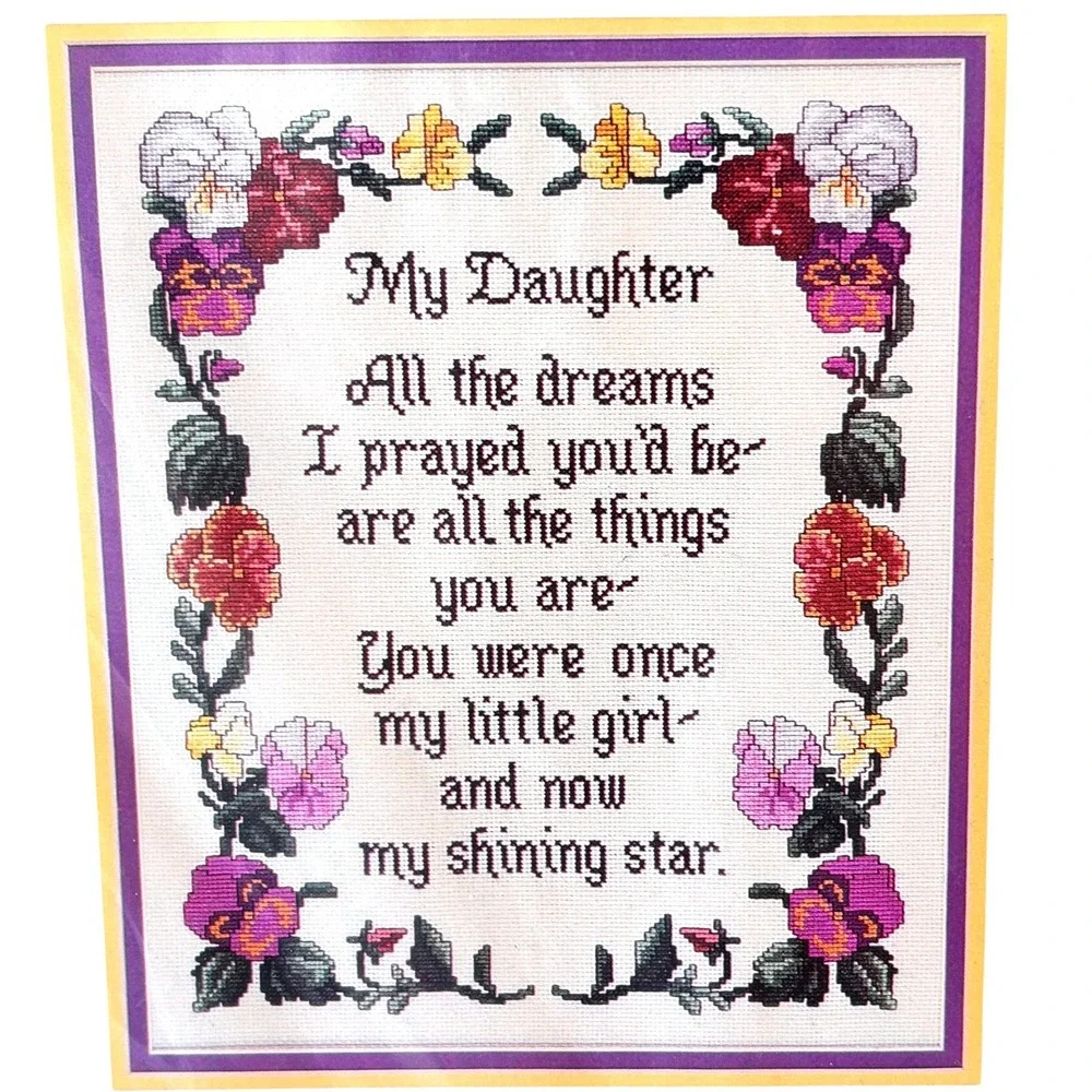Vintage 1995 Cross My Heart Cross Stitch Kit My Daughter CSBK-96-1 10x13 Sealed